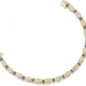 Sapphire Cz Yellow Gold Bracelet