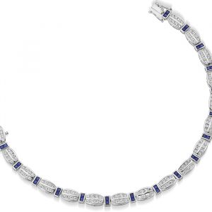 Sapphire Blue CZ White Gold Bracelets