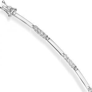 Slim CZ White Gold Bracelet
