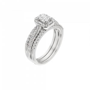 Mosaic Diamond Ring with Matching Wedding Ring & Eternity Bands